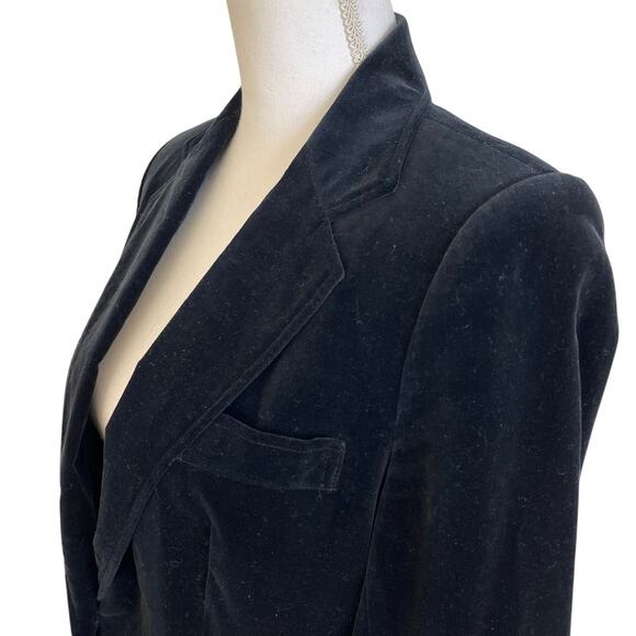 Worthington Velvet Blazer Women's Size 12 Black VIntage 80s Lined Classic Jacket - Picture 4 of 6